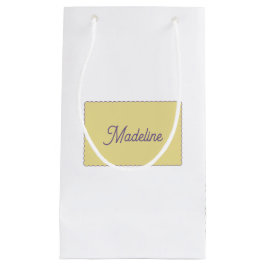 Salbeigrüner Olivenzweig Monogramm Name Kleine Geschenktüte