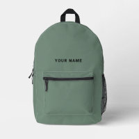 Salbeigrüner Rucksack mit individuellem Namen