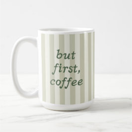 Salbeigrüner Streifen Trendy Gemütliche Minimalist Kaffeetasse