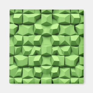 Salbeigrünes 3D-Geometrie-Würfelmuster Magnet