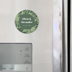 Salbeigrünes abstraktes Korallen-Blumenmuster naht Magnet
