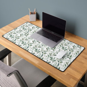 Salbeigrünes Aquarell Rustikales Olivenmuster Schreibtischunterlage