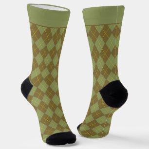 Salbeigrünes Argyle-Muster Socken