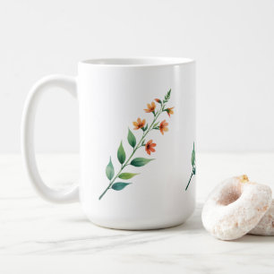 Salbeigrünes Blattmuster Botanisches Spiralnotiz Kaffeetasse