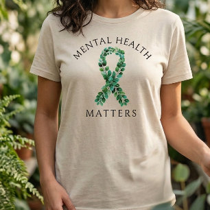 Salbeigrünes Botanisches Psychische Gesundheit Zäh T-Shirt