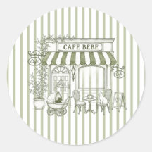 Salbeigrünes Cafe Bebe Kätzchen Baby Shower