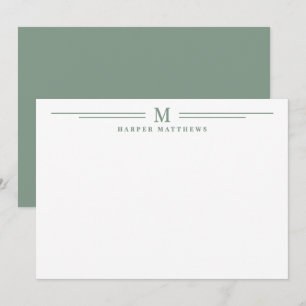 Salbeigrünes einfaches minimalistisches Design mit Mitteilungskarte