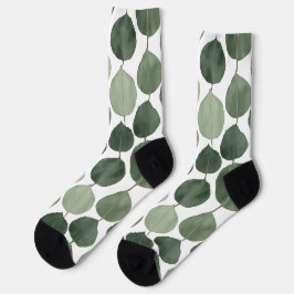 Salbeigrünes Eukalyptusblatt-Muster Botanische Pfl Socken