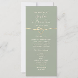 Salbeigrünes Hochzeitsprogramm