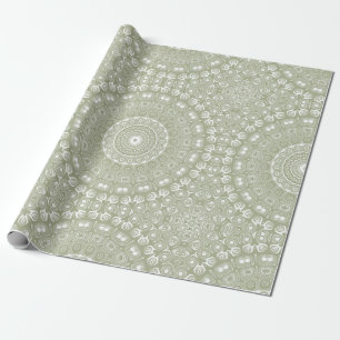 Salbeigrünes Mandala-Muster Geschenkpapier