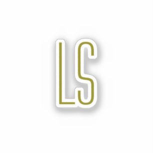 Salbeigrünes Monogramm Anfangsbuchstabe schlicht Aufkleber