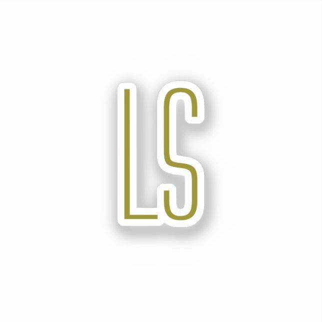 Salbeigrünes Monogramm Anfangsbuchstabe schlicht Aufkleber (Vorderseite)