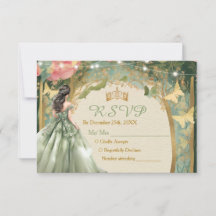 Salbeigrünes Prinzessinnenkleid Wald Fee RSVP-Kart
