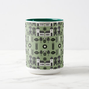 Salbeigrünes Skandi-Hausdekor Zweifarbige Tasse