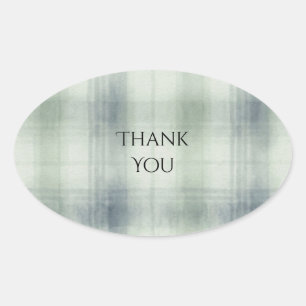 Salbeigrünes Tartan-Karo-Hochzeitsaufkleber Ovaler Aufkleber