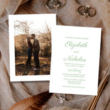 salbeigrünes und weißes Paar-Foto-Hochzeit