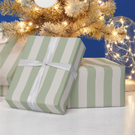 Salbeigrünes Vertikalstreifenmuster Geschenkpapier