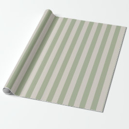 Salbeigrünes Vertikalstreifenmuster Geschenkpapier