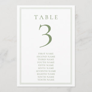 Salbeigrünes Warmes Minimalistisches Hochzeitstisc Einladung