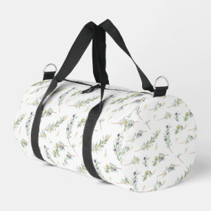 Salbeigrünes Wasserfarben-Olivenmuster im französi Duffle Bag