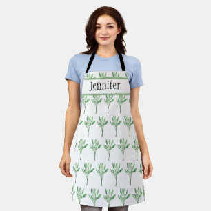 Salbeikraut botanische Pflanze grün Aquarell Chic Schürze