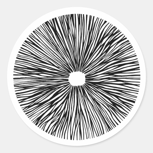 Sale champignon classique rond autocollant (Devant)