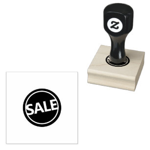 SALE Kreis Logo Bedruckter Holzgriff Jet Black Gummistempel