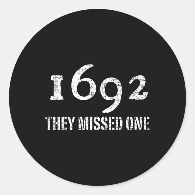 Salem 1692 fehlte ein KostümHalloween Runder Aufkleber (Vorderseite)
