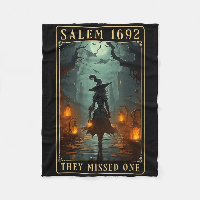 Salem 1692 fehlte eine Halloween-Hexe Fleecedecke (Vorderseite)