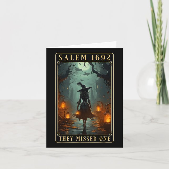 Salem 1692 fehlte eine Halloween-Hexe Karte (Vorderseite)