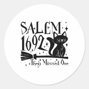 Salem 1692 Halloween Funny sie vermissten eine Kat Runder Aufkleber