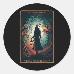 Salem 1692 Halloween sie vermissten ein Tarot C Runder Aufkleber
