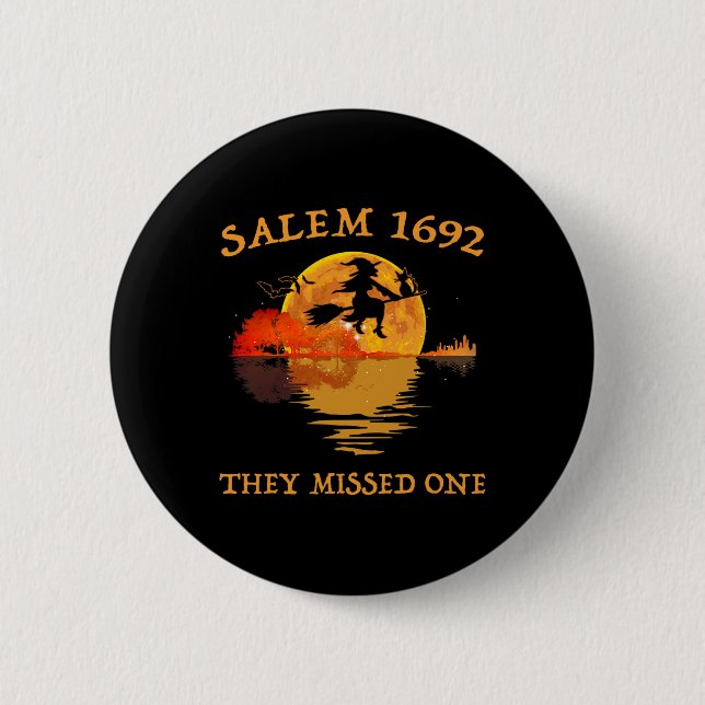 Salem 1692 verpasste eine Hexenmeistersaal Button (Vorderseite)