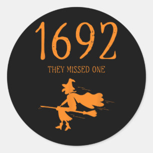 Salem 1692 verpassten sie ein Fun Halloween Hexe 2 Runder Aufkleber
