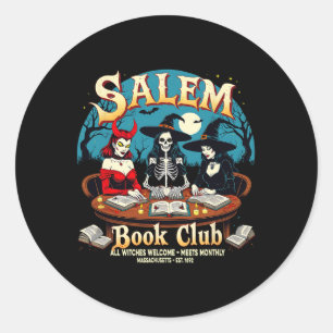 Salem Book Club Hexen Gothic Halloween Read Runder Aufkleber