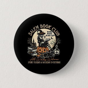 Salem Book Club Hexenkatze Halloween Spooky Saison Button