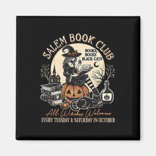 Salem Book Club Hexenkatze Halloween Spooky Saison Magnet