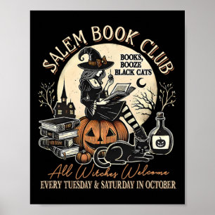 Salem Book Club Hexenkatze Halloween Spooky Saison Poster
