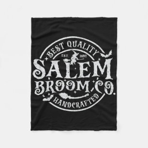 Salem Broom Company Est 1692 Halloween Fun Witch Fleecedecke