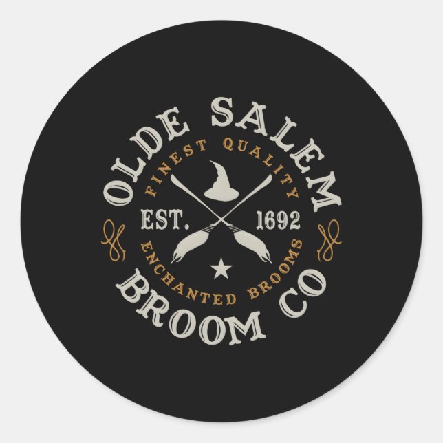 Salem Broom Company Runder Aufkleber (Vorderseite)