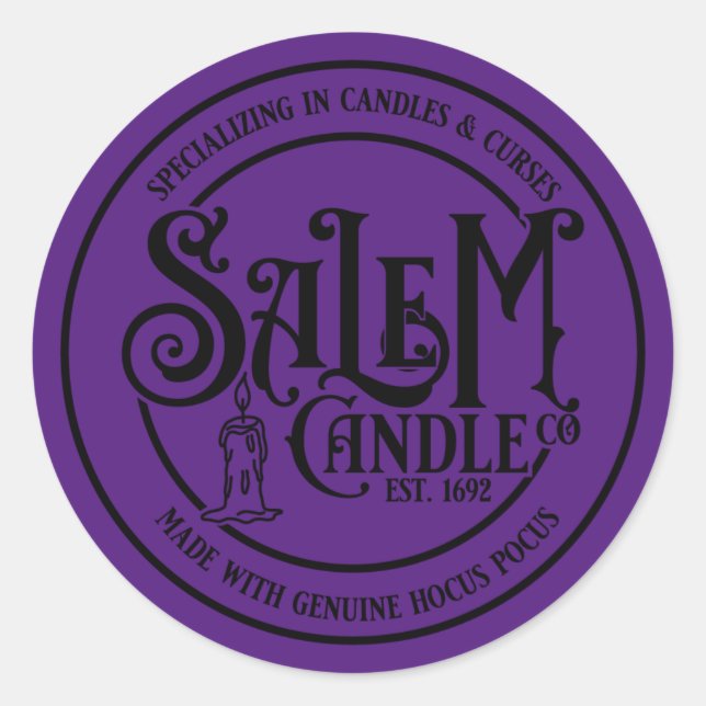 Salem Candle Company Runder Aufkleber (Vorderseite)