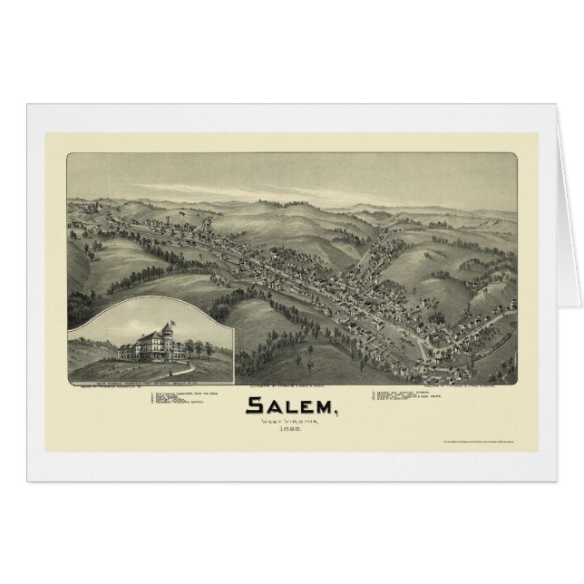 Salem, carte panoramique de WV - 1899 (Devant horizontal)