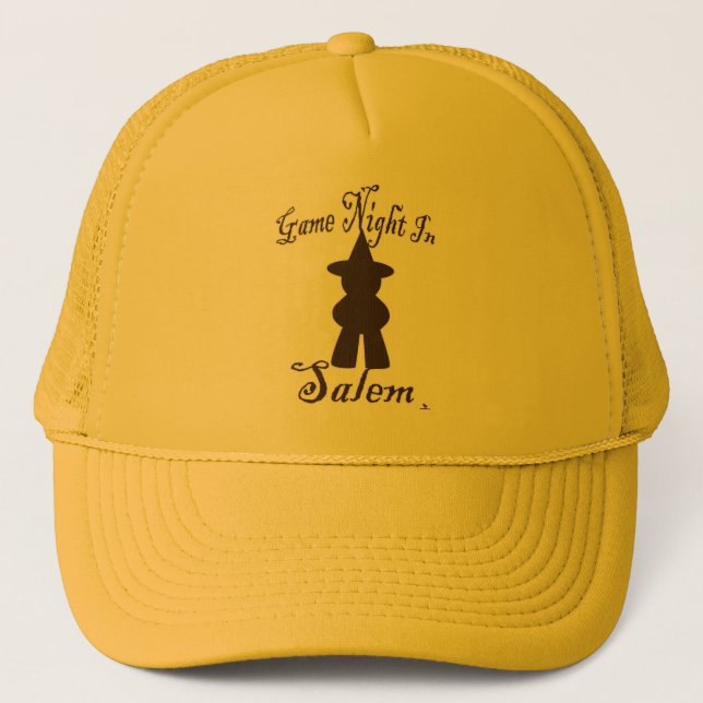 Salem Game Night Funny Travel Gamer Logo Truckerkappe (Vorderseite)