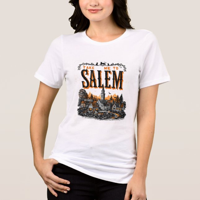 Salem Halloween Vintag Tri-Blend Shirt (Vorderseite)