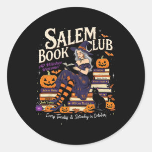 Salem Hexe Book Club Halloween Lesebuch Lover Runder Aufkleber