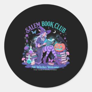 Salem Hexe Book Club Halloween Lesebuch Lover Runder Aufkleber