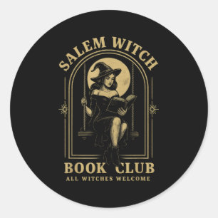 Salem Hexen Buchclub Buchliebhaber Halloween Vollm Runder Aufkleber
