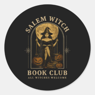 Salem Hexen Buchclub Buchliebhaber Halloween Vollm Runder Aufkleber