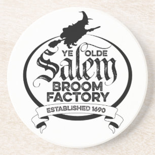 Salem Hexenbesenfabrik – lustige vintage gotische Getränkeuntersetzer
