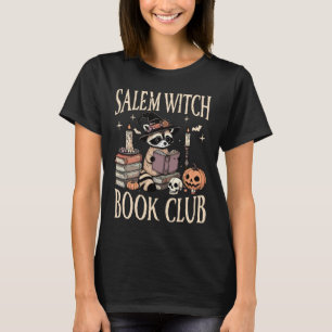 Salem Hexenbuch Club Halloween Raccoon Witwe Read T-Shirt